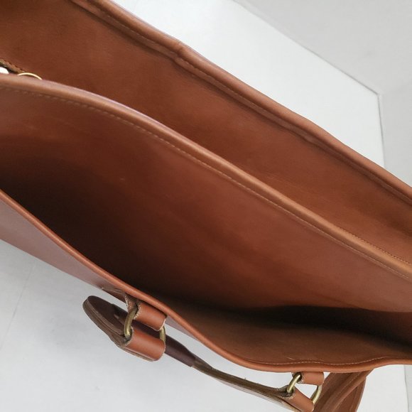 Laura USA Soft Leather Laptop Briefcase Handles Shoulder Strap Brown - Picture 7 of 11